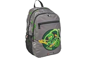 SKANDO BAGS Sac à dos extensible LEGO® Ninjago®, sac à dos spacieux avec grandes poches zippées, poche avant et poches latérales en filet. Éléments réfléchissants.