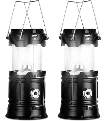 Lot De 2 Lanternes De Camping Guijiyi - LED Portable, Imperméable IPX4, 3 Luminosités