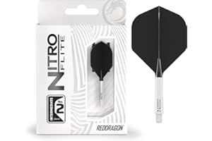 RED DRAGON Darts – Nitro Flite Integrada Sistema de Vuelo y Eje – No.2 Forma y diseño - Disponible en Niveles Corto, Intermedio y Medio - Variedad de Colores - Accesorios de Dardos Profesionales