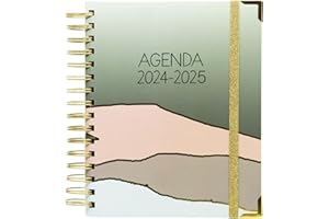 Agenda Escolar 2024-2025 Dune - Planificación Diaria y Anual, Encuadernación Premium - Agenda Anual con 1 Día por Página y separadores mensuales - Tamaño 2,5 x 17,5 x 21,5 cm - Sweetcolor