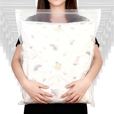 Vieshful 5-pack doorzichtige kledingopbergzakken, 60 liter, kledingkastopbergorganizer met ritsen, onderbedopslag voor kleding, dekbed, dekens, speelgoed, plastic verhuiszakken, zwart