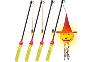 Aomig 4 Pcs Laternenstäbe mit LED Laterne Kinder Elektrischer Geschenke Laternenstab Licht Laterne Zauberstäbe Kindergarten Halloween St Martin Karneval Party Kostümparty Weihnachten Neujahr (B-40cm)