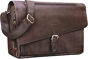 STILORD 'Merlin' Sacoche d'Ordinateur en Cuir XL pour Homme et Femme Vintage Sac Bandoulière Serviette Étudiant Enseignant Sac à l'Épaule
