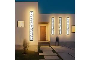 AOEH Applique Longue étanche Ip65 Eclairage Mural LED En Applique Murale Intérieure Et Extérieure, Aluminium Appliques Nid D'oiseau Pour Terrasse Jardin Garage, Blanc Chaud, L80cm * 1