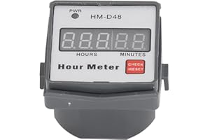 MARHYNCHUS AC 220V 0‑999.99h Contaore Display Digitale Timer di Lavoro HM-D48 Contaore Meccanico per Apparecchiature a Motore