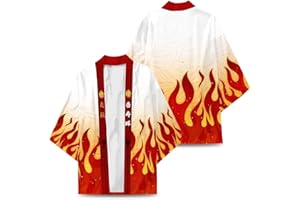 Piccodos Homme Femme Kimetsu no Yaiba Tanjiro Kamado Nezuko Kamado Kimono Cosplay costume manteau cape Cardigan Vert Taille XXS-4XL