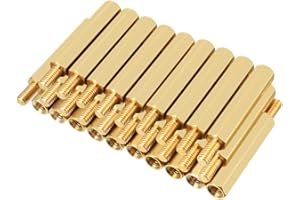 sourcing map 30pcs M3 25+6mm Female Male Thread Brass Hex Standoff Spacer Screws PCB Pillar