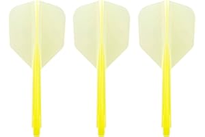 Darts Corner Condor - Attacco integrato per volo e stelo - Zero Stress - Piccolo - Lungo Giallo chiaro - 1 set (3)