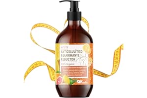 QKnatur - Huile Anti-Cellulite Raffermissante et Réductrice (250 ml). Aux 9 Principes Actifs d'Origine Naturelle pour le massage Anti-Cellulite Maderothérapie