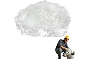 EULAPGOE Fibra de vidrio para hormigón - Refuerzo de 6 mm para cemento y mortero - Resistente a grietas y filtraciones - 2.2 lbs - Color blanco