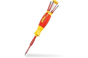 ‎WIHA Wiha Screwdriver with Bit Magazine, LiftUp Electric Phillips, Slot with 6 SlimBits in Blister (38612), VDE Tested, Piece Tested, Bits in the Handle, Durable, Universal, Bit Set, Bit Holder, Space-Saving, Compact, Robust