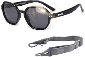Maesy Occhiali da Sole per Bambina, 1-3 Anni, Protezione Polarizzata UV400, Montatura Flessibile e Pieghevole, Cinturino Elastico Regolabile, Occhiali da Sole Sicuri e Comodi per Bambino, Yana