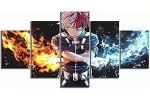 brandless 5 pièces Todoroki Shoto Personnages de Dessins animés Photos Mon héros académique Anime Affiche peintures sur Toile pour la décoration intérieure 40x60 40x80 40x100cm Pas de Cadre