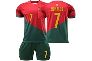 PANGKII Maillot de Foot Enfant Al Nassr & Al Ittihad Jeddah Home & Away Ensemble de Football, Ensemble de Foot T-shirt, Short et Chaussettes Homme Garçon Vêtements