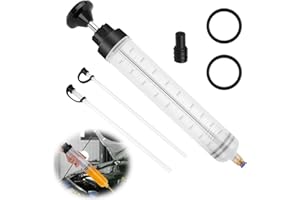 RISVOWO Seringue a Huile 500CC, Seringue d'aspiration d'huile, Huile Aspiration Seringue-Pompe de Transfert avec 2 Tube Extension pour le Liquide de Frein, les Huiles de Transmission, le Liquide de Re