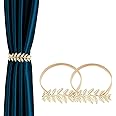 HASTHIP® 2 Pack Curtain Tiebacks Curtain Holdbacks Adjustable Decorative Alloy Curtain Straps Curtain Clip Buckle (Gold)