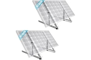 SZ-KARIDGE 2 paia di supporti per pannelli solari, per tetto piatto, 41 pollici, con angolo di inclinazione regolabile per pannelli solari da 100 W-600 W, set di montaggio per tetto piatto, parete, balcone