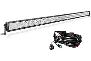 AUXTINGS 132 cm 52 pollici 675W Barra luminosa a LED Lente Spot Flood Tripla fila LED Luci subacquee da lavoro con cablaggio Kit per fuoristrada ATV AWD SUV 4WD 4x4 Pickup,12V 24V DT Impermeabile