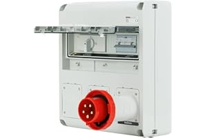 grenda-hammer® | Umschaltstation 63A mit Lastumschalter Inselbetrieb/Notstromeinspeisung Hausnetz mit Hager FI/LS-Schutzschalter (Einspeisung Drehstrom 3x 32A)