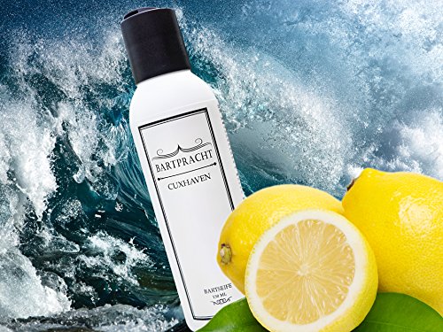 Bartpracht Bartpflege „Bartseife Cuxhaven“ (Zitrone-Meersalz, 150ml), inkl. GRATIS eBook, reines Naturprodukt, Made in Germany - 2