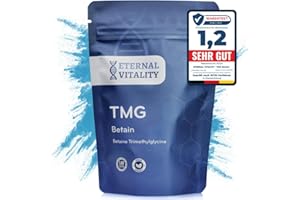 ‎ETERNAL VITALITY Betain TMG Pulver 300g (2x150g Beutel) | 99,5% Reinheit Laborgeprüft | Unterstützt Homocystein-Stoffwechsel | Herz & Leber Gesundheit | Nachhaltig gewonnen