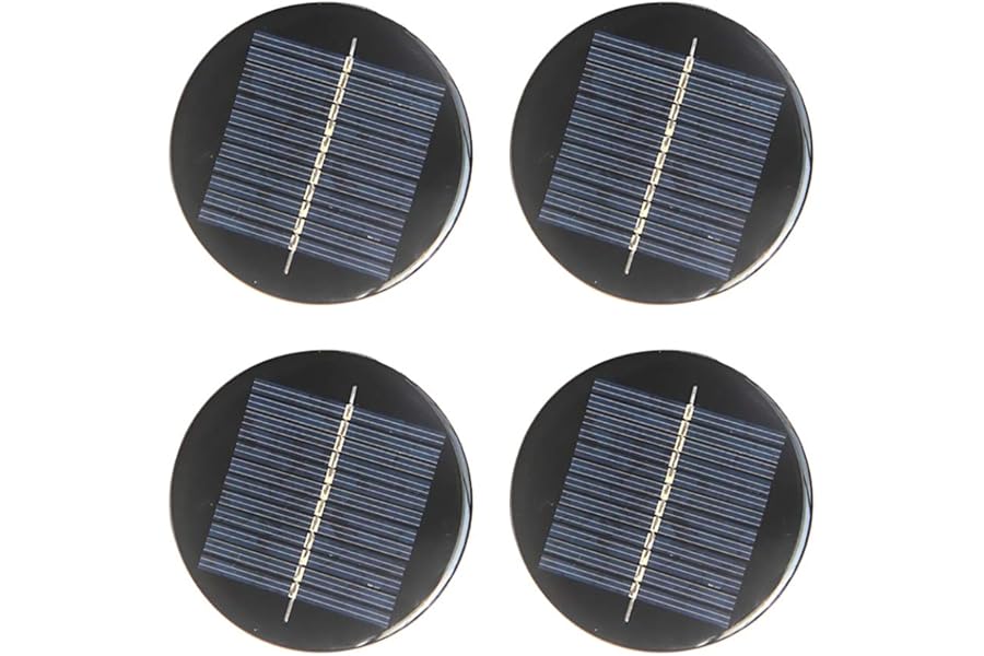 NUZAMAS Set of 4 Pieces 6V 80mm Micro Mini Solar Panel Cells, Wired, For Solar Power Energy, DIY Home, Garden Light, Science Projects - Toys - Battery Charger