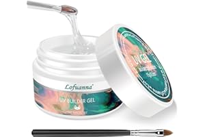 Lofuanna Builder Gel 0.5 Oz UV Gel Clear, Gel Niveleur Pour Les Surfaces Rugueuses Des Ongles Pour RéParer, Renforcer Les Ongles Et L'Extension Des Ongles (Set1)