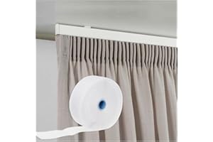 Byour3 - Fettuccia per Tende arricciate - Nastro Arricciatenda Bianco per Riloga Nastri X Tende da Interni con multi tasca per Gancetti Tenda in Plastica, Tende con arricciatura (Classica 7cm, 5 Mt)