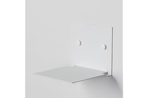 Steelnovo | Pascal, Mensola da Parete Invisibile in Metallo Verniciato, Libreria Sospesa Verticale, a Scomparsa, 12x12x13 cm, Colore Bianco, Mensola da Muro per Libri, Made In Italy