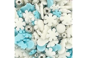 Sprinkletti - Christmas Frosty 30g Cake Topper Sprinkles - Edible Cake Decorations - Festive Mix For Xmas and Frozen Themed Birthday Party Cakes & Bakes