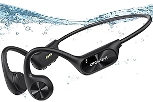 BNARQP Cuffie Nuoto, Cuffie Conduzione Ossea, Cuffie Impermeabili IPX8, Auricolari Sportive Aperte, Wireless Bluetooth 5.4 MP3 Dual Mode Costruito in 32 GB Memoria, per Nuoto, Corsa e Ciclismo