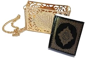 AL-AMEEN MUSLIM GIFT Islamischer Auto-Rückspiegel zum Aufhängen, dekoratives Ornament, Vehecle-Halskette AMN142 Mini-Al-Koran im Metallkäfig-Anhänger, Ramadan Eid, muslimisches Geschenk (schwarz_03)