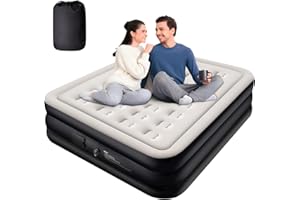 ZODAS Double Airbed, Inflate JUST ONE-Click, Air Bed Double with Built in Pump Double Air Beds for Adults Inflatable Mattress Self Inflating Guest Bed Blow up Mattress for Camping/Home, 200x152x40