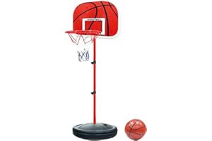 Tonyko verstellbar Kids Basketball Stand Basketballkorb Basketball tragbar Boards Spielzeug-Set 73-150 cm mit 1 Basketbälle
