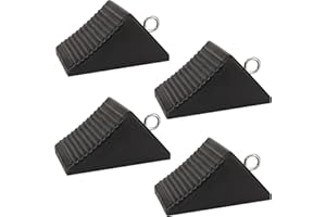 AFA TOOLING APPROVED FOR AUTOMOTIVE AFA Tooling - Set of 4 Wheel Chocks | Heavy Duty Nylon Rubber Wedge for Front and Back Tires | Heavy Weighted Design and Tie Off Eyebolts | Chock Block for Your Camper, Trailer, RV, Truck, Car or ATV