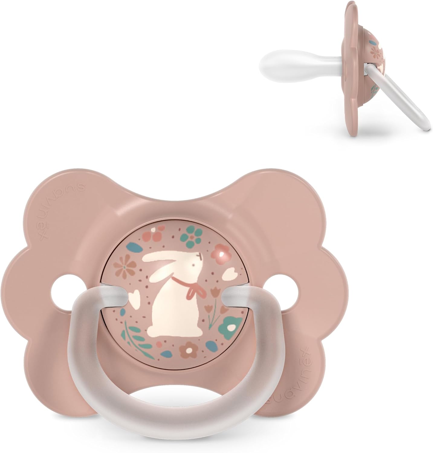 Suavinex, Chupete para Bebés 6/18 Meses, con Tetina Fisiológica de Silicona SX Pro, Simétrica, Plana y Flexible, Respeta el Desarrollo Bucodental, con Anilla, Forma que Evita Rozaduras, Wonder Rosa