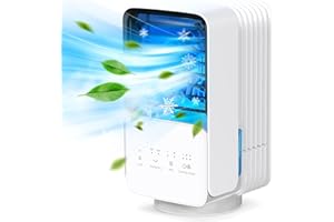 OMISOON Condizionatore Portatile, Raffreddatore d'aria 4 in 1, 120° Oscillazione, 700 ml Mini Condizionatore Portatile, 3 Velocità, 2 Modalità di Nebbia, 7 Luci Colorate, Adatto per da Casa, Ufficio