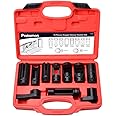 Prokomon Oxygen Sensor Socket Set – 10 Piece Oxygen Sensor Removal Tool Set 1/2in and 3/8in Sq Drive