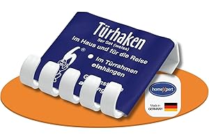 HOME XPERT homeXpert Türhaken Set 5 Stück Weiß – Kunststoff Haken zum Einhängen über Tür & Schrank – Kleiderhaken für Jacken Handtücher Taschen – Türgarderobe ohne Bohren