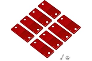 ETUKER Riflettore posteriore, confezione da 8, riflettori posteriori rettangolari, catarifrangenti di sicurezza, catarifrangenti, catarifrangenti per pali per cancelli (rosso)