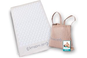 CLIMSOM ZEN - Tapis d'acupression, 3 couleurs (bleu, blanc, mauve), textiles 100% naturels et bio, sac en toile de jute et livret conseil fournis, massage du dos à la maison (blanc)