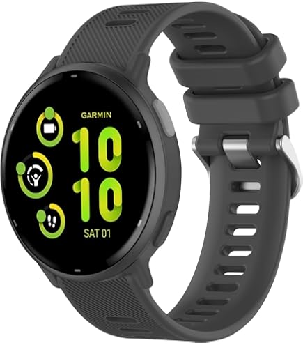 Geflochtenes Silikon-Armband Für Garmin Forerunner 245/245 Music – Schwarz, Verstellbar 13-22,5 Cm