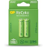 Gp Batteries Recyko+ 2700 Aa Kalem Ni-Mh Şarjlı Pil, 1.2 Volt, 2'Li Kart