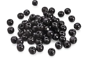 CHERISWELRY Cheriswely Perline in legno naturale da 10 mm, rotonde, nere, distanziali sfusi per gioielli, bracciali, decorazioni per la casa, feste, foro: 3,5 mm, 200 pezzi