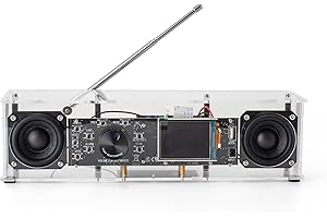 AOVOTO BEA103-109 FM/DAB Radio Do It Yourself (fai da te) kit con alloggiamento in acrilico, set DAB+/FM fai da te con modalità sveglia e display LCD e scatola audio stereo (Tansparent)