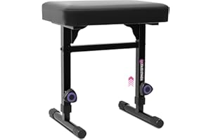 Liquid Stands Klavierbank Verstellbarer Hocker – Musik-Keyboard-Bank Sitz für Klavier-Keyboard-Ständer mit schwarzem gepolstertem Kissen für Musiker Klavierhocker Stuhl MS1083