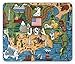 Produktbild United States Mouse Pad, Cartoon Style Map of North America with Popular Attractions and a Bald Eagle, Standard Size Rectangle Non-Slip Rubber Mousepad, Multicolor