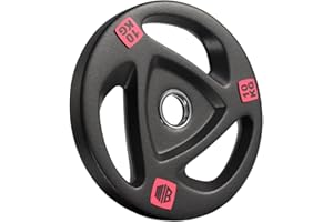 ManiBoom Discos Pesas Hierro ENGOMADO 30mm y 50mm Olimpica con Anillo Interior de Acero y Triple Agarre ERGONOMICO - Disco para Barra o Mancuernas 2,5kg, 5kg, 10kg, 15kg, 20kg