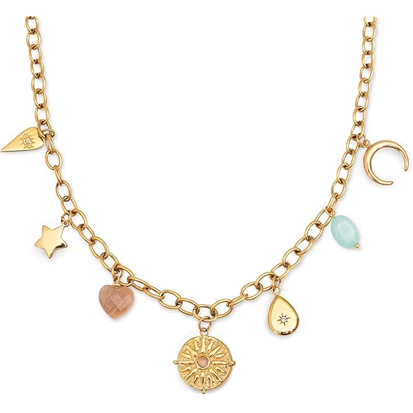 SINGULARU - Collana Sole Mio. Ottone con Placcatura Oro 18Kt e Zirconi. Pendente a Forma di Sole. Gioielli da Donna