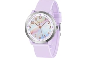 SOCICO Kids Watch Analogue, 5ATM/50M Waterproof Wrist Watch Children Girls Boys Teenagers Easy Read Kids Quartz Minimalist Watches for 8-18 Years